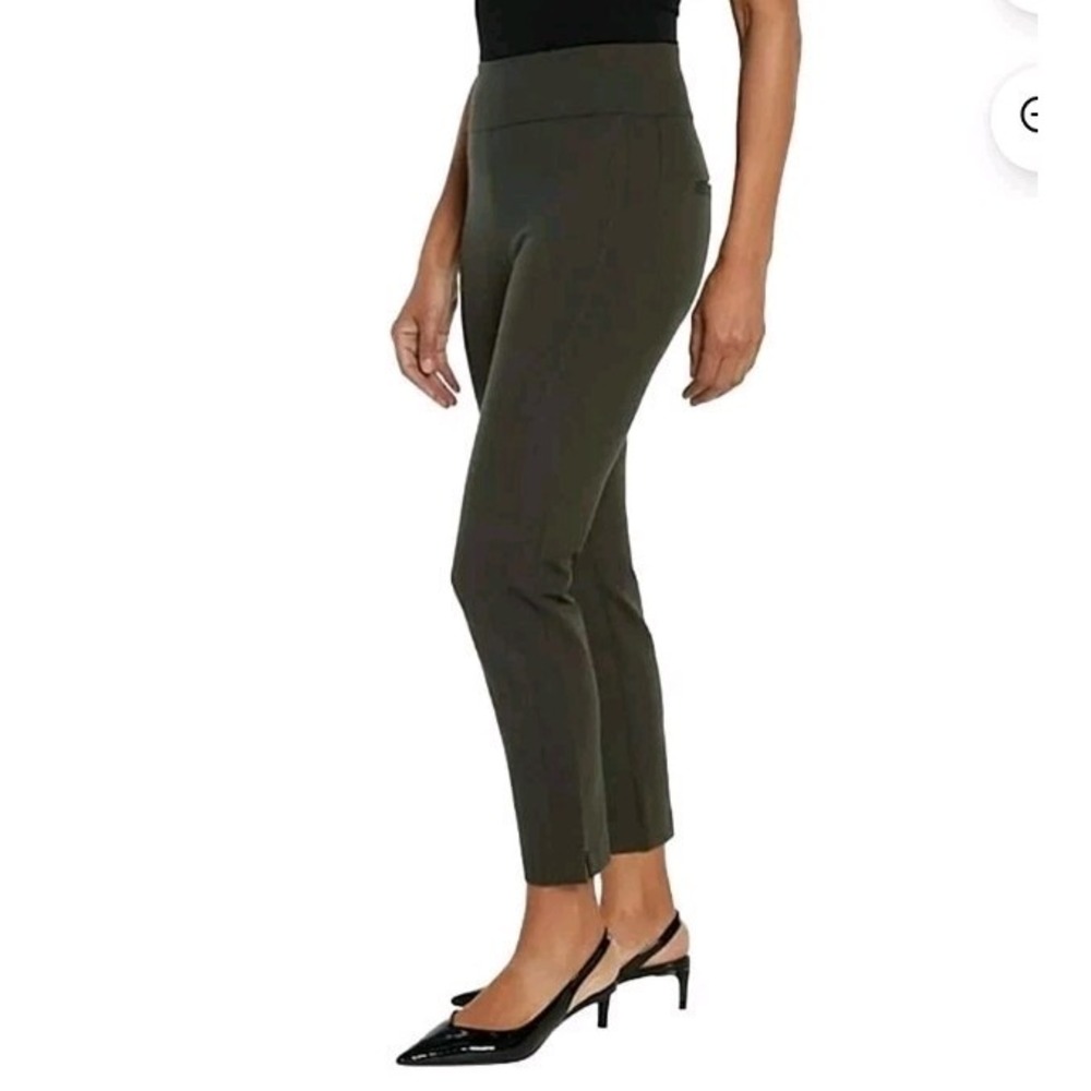Express Womens Pants Medium High-Waisted Green Ponte Stretch Comfortable